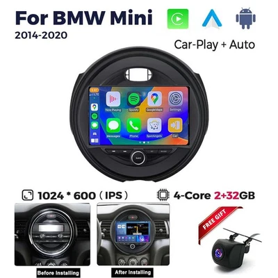 Radio GPS Carplay 9" Android 12 para BMW MINI COOPER F54 F55 F56 F60 2014-2020 Foto 1 de 4
