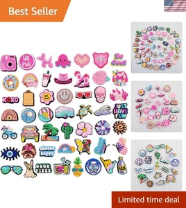 Charming 50-Pack Clog Accessories - Personalized Flower and Animal Designs - Picture 1 of 9