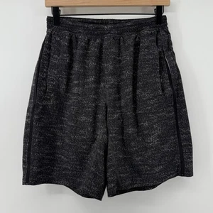 Lululemon Pace Breaker Corto 9" Negro Gris Estampado Hombres M Bolsillos Forrados Atletismo - Imagen 1 de 9