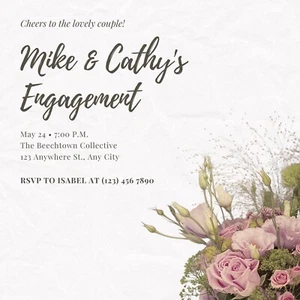 Customizable Wedding Engagement Invite Templates #4 DIGITAL DOWNLOAD - Picture 1 of 10