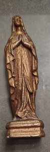 Vintage Mother Mary, Mini Statue, Catholic, Figurine, BBC stamped, Wood 4.75” - Picture 1 of 6