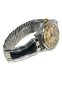 Vintage Elgin 554 15J WW2 Uhr Stahl Stonewall Edelstahlband Eidechsenleder läuft - Bild 1 von 9