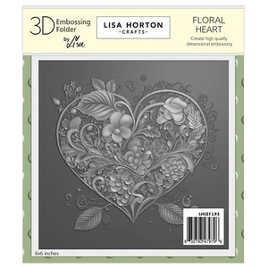 Lisa Horton Crafts Embossing Folder 6"X6"-Floral Heart - Picture 1 of 1