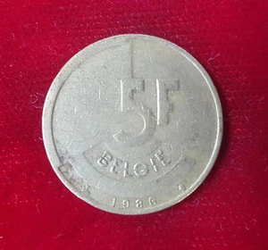 5 Franc Francs Belgium 1986 Coin Coin Belgium BELGIQUE Francs - Picture 1 of 2