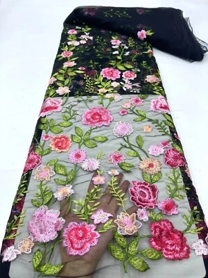 YQOINFKS Tela Bordada Red Tul Cordones Tela Suiza Voile Encaje Novia Nuevo Foto 1 de 4