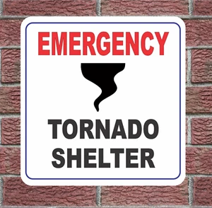 EMERGENCY TORNADO SHELTER Metal Sign Highway Street Road Storm FREE SHIPPING - Picture 1 of 3