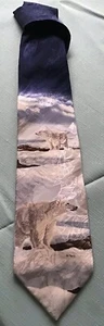 Endangered Species "Waiting For The Freeze" Bonnie Marris Silk Tie Greenwich WK - Picture 1 of 8