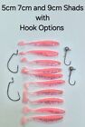 Pink X 10 Shad Paddle Tail Soft Lures 5Cm 7Cm 9Cm  Hook Weedless Or Jig Head