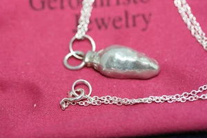 Collana donna vintage messicana argento sterling 925 3D Jalapeno 19" catena rolo - Foto 1 di 12