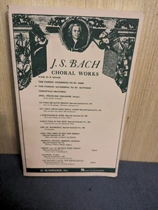 J.S. BACH CHORAL WORKS SCHIRMER HAL LEONARD BOOK MASS IN B MINOR - Picture 1 of 3