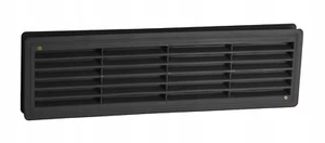 Bathroom Door Black Air Vent Grille 458mm x 135mm Two Sided Ventilation Cover - Picture 1 of 2