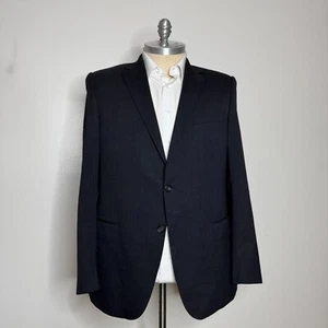 Hart Schaffner & Marx Suit Blazer 46L Mens Solid Gray New York 100% Wool - Picture 1 of 11