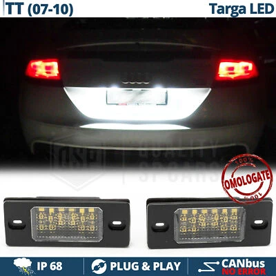 X2 PLACCHETTE Luci TARGA FULL LED PER Audi TT (8J) CANBUS Bianco GHIACCIO 6.500K - Immagine 1 di 4