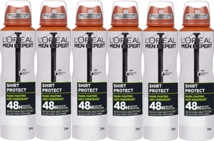 LOreal Men Expert Anti-Perspirant Deodorant 48H Shirt Protection 250ML x 6 - Picture 1 of 7