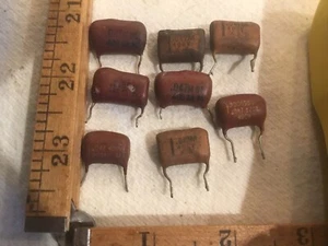 4 vintage Brown  Drop Capacitor 0.047 Mfd 400V unbranded Used Tested - Picture 1 of 10