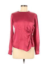 Go By Go Silk Women Red Long Sleeve Silk Top XS