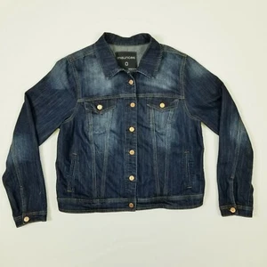 Maurices Plus Size 0 Traditional Dark Blue Wash Women's Jeans Jacket - Picture 1 of 12