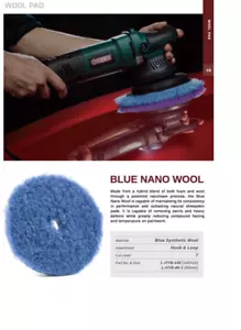 Osren USA Made BLUE HYBRID WOOL WITH CENTRE HOLE 5 1/2" Polishing pad PREMIUM - Picture 1 of 4