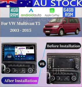 ✅4+64GB For VW Volkswagen Multivan T5 transporter 2003-2015 carplay stereo GPS - Picture 1 of 7