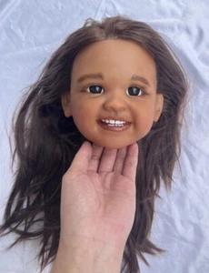 Unassembled Reborn Baby Doll Dark Skin Asian Painted Toddler Girl DIY Toys Kit - Picture 1 of 6