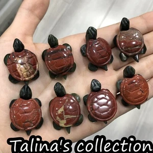5 piezas Cuarzo jaspe rojo natural tallado a mano Mini tortuga marina cristal cráneo curación - Imagen 1 de 5