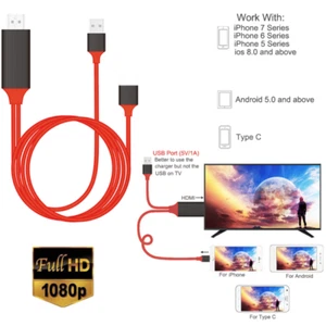 HDMI Cable 1080P Phone to TV HDTV AV Adapter Universal For iPhone Android Type C - Picture 1 of 12