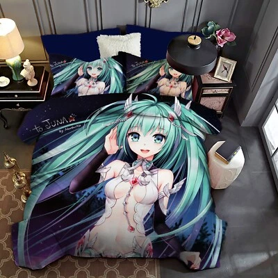 3D Girl Beautiful Anime Kids Quilt Cover Set Bedding Sets Pillowcases 64 - Image 1 of 4