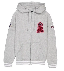 New Era Herren LA Angels grau Logo Auswahl durchgehender Reißverschluss Hoodie Größe Medium neu ohne Etikett $ 130 - Bild 1 von 20