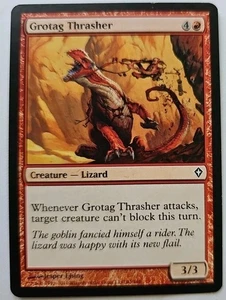 MTG Magic The Gathering Card Grotag Thrasher Creature Lizard Red Worldwake - Picture 1 of 2