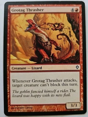 MTG Magic The Gathering Card Grotag Thrasher Creature Lizard Red Worldwake  - Image 1 of 2