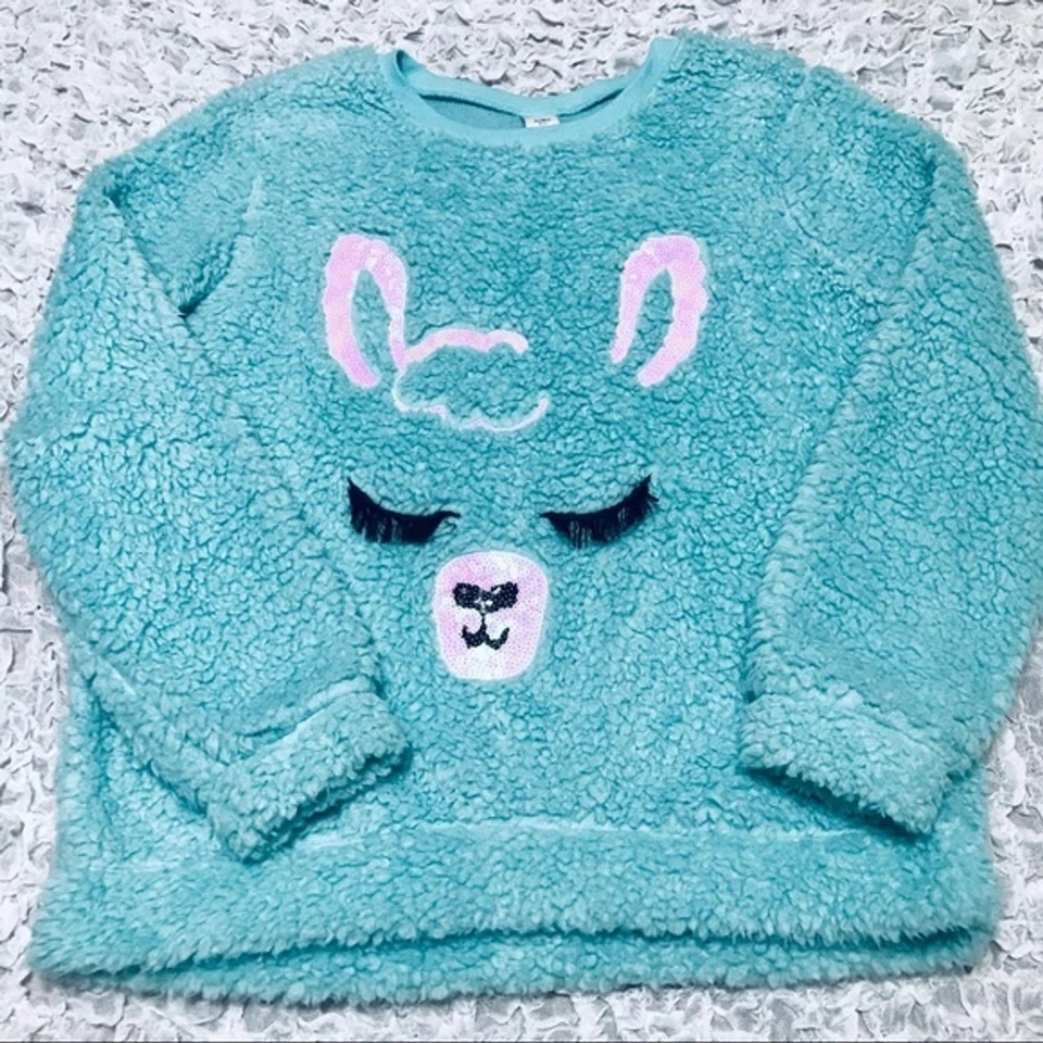 Arizona Jean Co Suéter Azul Niños Llama Piel Sintética Manga Larga Suéter Talla XL Foto 1 de 4