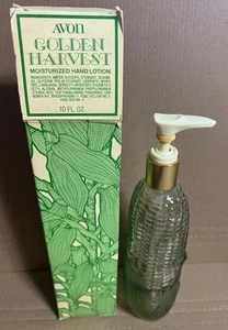 Vintage Avon Golden Harvest Maiskolben Glas Lotion Flasche - Grün mit OVP - Bild 1 von 18