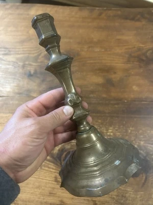 Bougeoir Bronze Doré Louis XV Ancien Château Chandelier Coquille - Photo 1/4