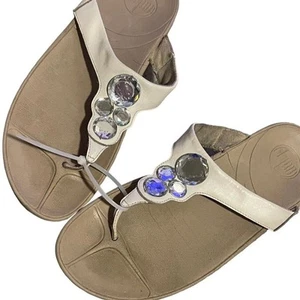 Womens FitFlop Off White Sandals Size 10 - Picture 1 of 6