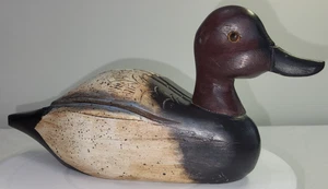 Wooden Duck Decoy Hand Painted Rustic Wildlife Cabin Man Cave Decor Vintage - Picture 1 of 10