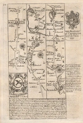 Billingshurst-Amberley-Houghton-Arundel-Chichester OWEN/BOWEN road map 1753 - Image 1 of 2