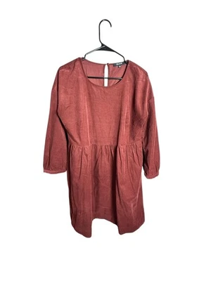 Vestido Madewell Mediano Terracota Pana Manga Larga Mini Bolsillos Estilo Otoño Foto 1 de 4