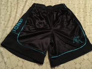 And1 vintago 2016 black polyester shorts, turquoise trim, little boy's size 6/7 - Picture 1 of 2