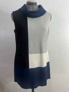St. John  colorblock sleveless  wool blend Santana knit blouse size 8 - Picture 1 of 6
