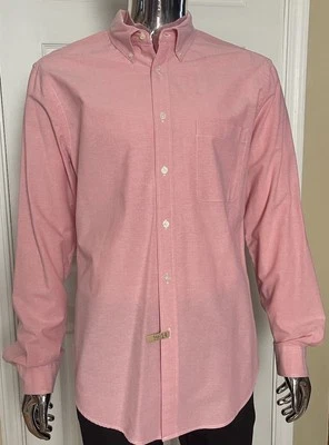 Merona Algodón Manga Larga Abotonada Rosa Hombre’s L Foto 1 de 4