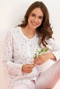 Damen Schlafanzug offen Baumwolljersey Enrico Coveri EP5200 - Bild 1 von 2