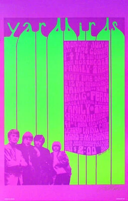Yardbirds Jimmy Page Poster Kerrisdale Arena 1968 Nice Reprint Signed Bob Masse - Image 1 of 4