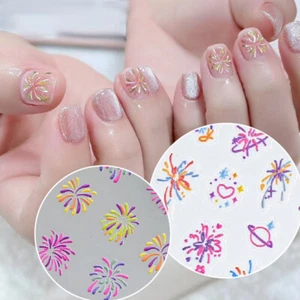 3D Blooming Fireworks Nail Art Sticker New Year French Manicure Decal Decoration - Picture 1 of 35