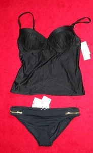 Leilani Black Underwire Tankini Size 10 Btms Blu Rod Beattie sz 8 - Picture 1 of 2
