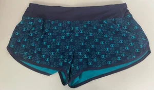 CHAMPION Authentic Athletic Wear   womens back zip pocket running shorts blue  L - Picture 1 of 6
