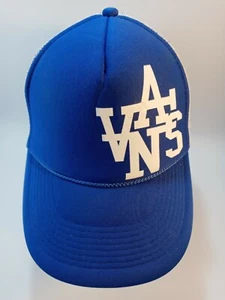 Vintage Vans Blue And White Truckers Hat Cap Snapback  - Picture 1 of 5