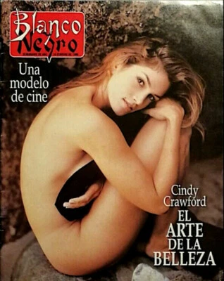 CINDY CRAWFORD BLANCO Y NEGRO Magazine February 1996 - Image 1 of 2