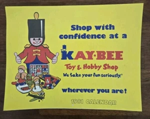 1981 Kay-Bee Toy and Hobby Shops Vintage Original Full Year Promo Calendar  - Picture 1 of 3