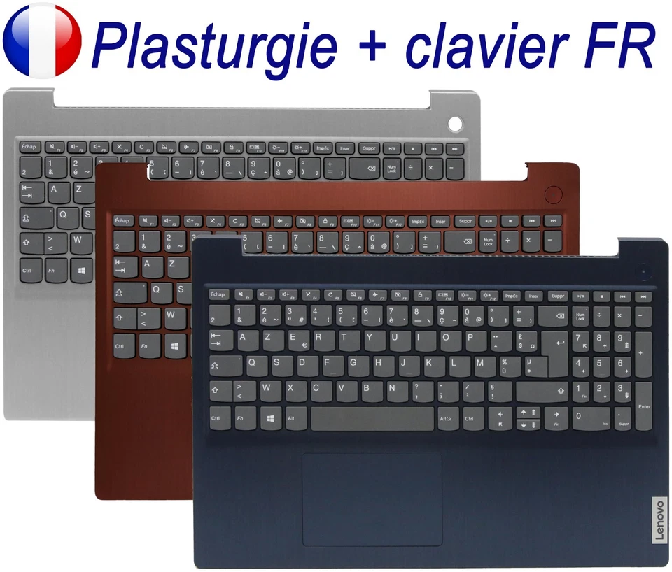 Plasturgie + Clavier Français AZERTY pour LENOVO IdeaPad 3-15 - Photo 1/1
