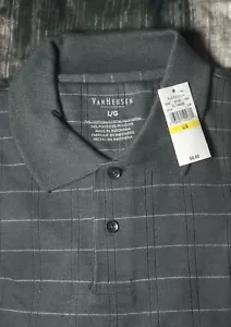 Van Heusen Flex Natural Stretch Polo Shirt Mens Large Lite Grey, Long Sleeve NWT - Picture 1 of 2